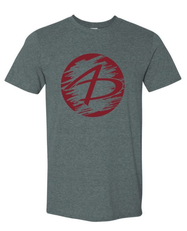 T-shirt-Heather Dark Gray-Round Logo