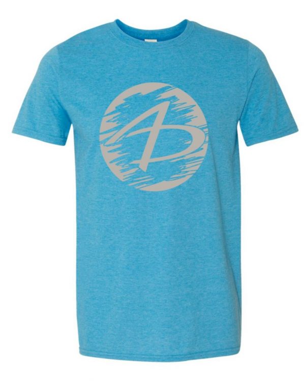 T-shirt-Heather Sapphire-Round Logo