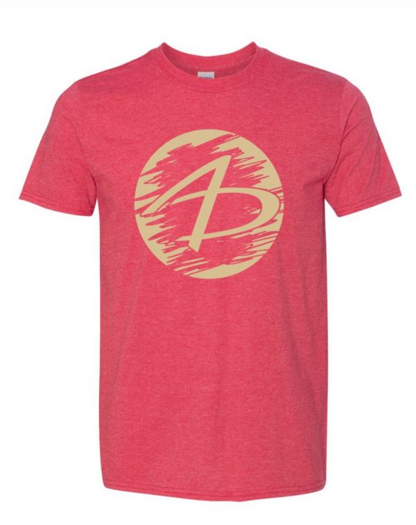T-shirt-Heather Red-Round Logo