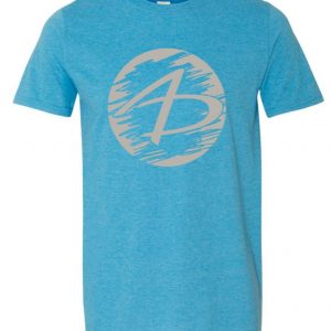 T-shirt-Heather Sapphire-Round Logo